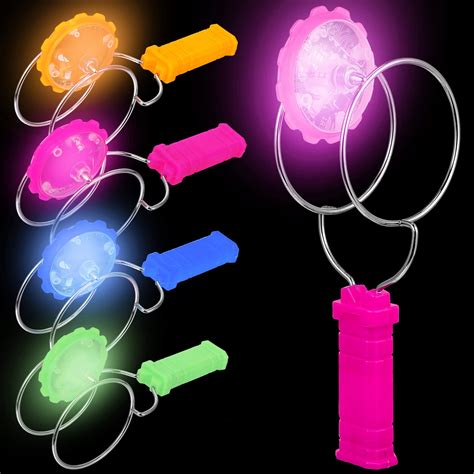 4 Pieces Retro Light Up Toys For Kids Magic Gyro Wheel