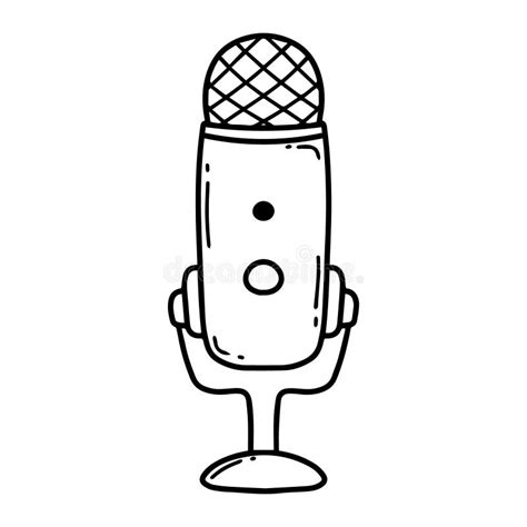 Microphone Microphone In Doodle Style Stock Illustration