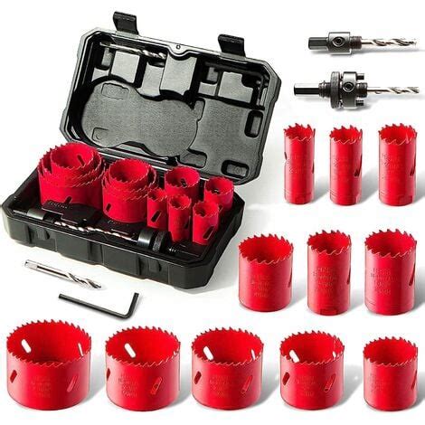 Scie Cloche Bi métal HYCHIKA 17 PCS Coffret de Scie Trépan avec 11PCS