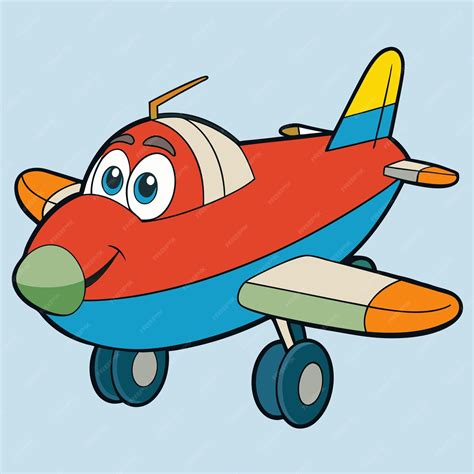 Flugzeug Cartoon Clip Art Vektor Illustration Design | Premium KI