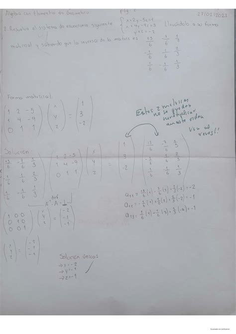 Solution Examen Lgebra Lineal Studypool