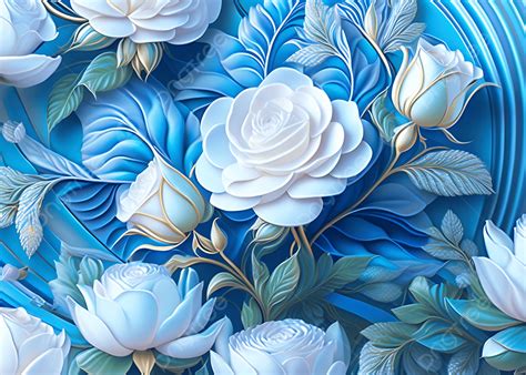 Royal Blue Floral Wallpaper