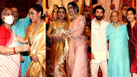 Kajol Rani Mukerji And Tanishaa Mukerji At Durga Puja On Ashtami With