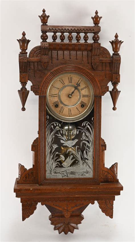 Sold At Auction Wm L Gilbert Rare Walnut Victorian Gilbert Wall Clock