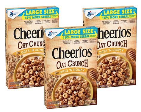 Buy Cheerios Oat Crunch Oats And Honey Breakfast Cereal 18 2 Oz Box Pack Of 3 Online At