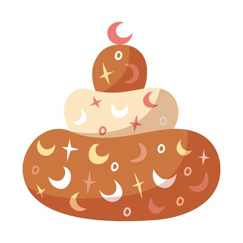 Premium Vector Hand Draw Sweet Birthday Cake With Moon And Stars