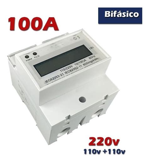 Medidor Wattímetro De Energia Kwh Bifásico 110v 220v 100a Mercado Livre