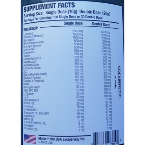 Convict Labs Breakout 600g Hardcore Booster Trainingsbooster