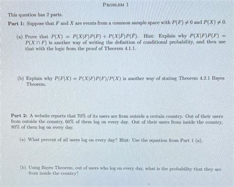 Solved This Question Has 2 Parts Part 1 Suppose That F And