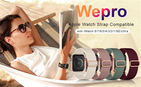 Wepro Pack Stretchy Solo Loop Compatible With Apple Watch Strap Mm