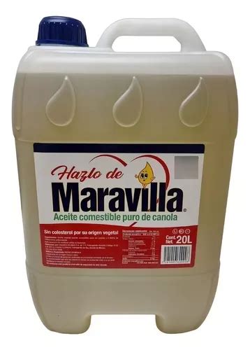 Aceite De Canola 20 Litros Maravilla Ideal Para Cocinar