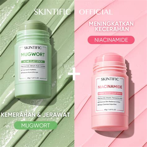 Jual OFFICIAL READY STOCK SKINTIFIC Niacinamide Bright Boost Clay