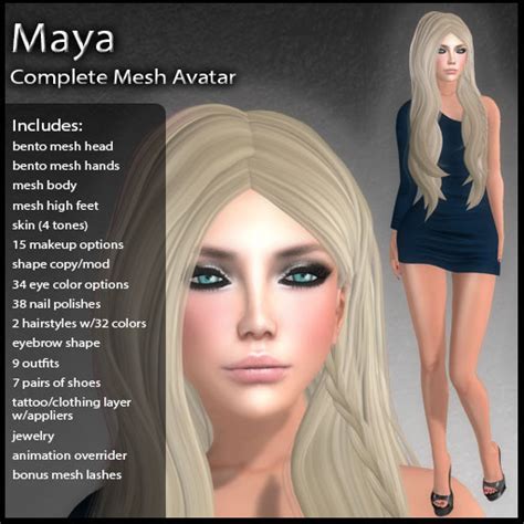 Second Life Marketplace Dd Complete Mesh Avatar Maya Bento Mesh Head And Hands