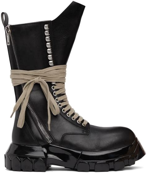 Rick Owens Polished Bozo Tractor Boots In Black For Men Lyst