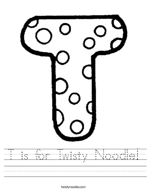 Twisty Noodles Worksheet