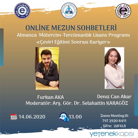 Online Mezun Sohbetleri Edebiyat Fakültesi Almanca Mütercim Tercümanlık