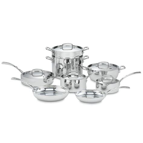 Cuisinart French Classic 13 Piece Stainless Steel Cookware Set With Lids Fct 13 The Home Depot