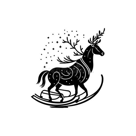 Sleigh Icon Hand Draw Black Christmas Colour Logo Symbol Perfect Stock