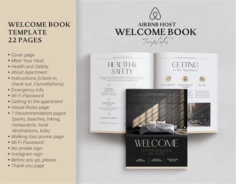 Airbnb Guest Book Template Airbnb Welcome Book Canva Etsy