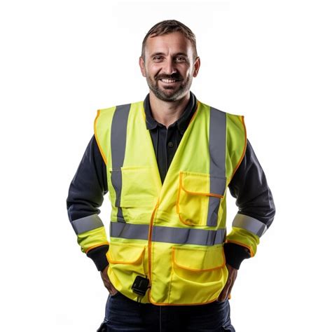 Retrato De Un Ingeniero Confiado Sonriendo Con Fondo Blanco Foto Premium