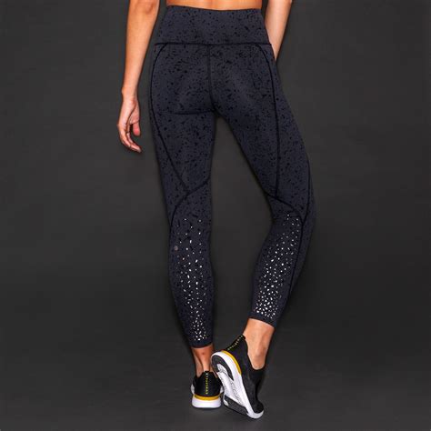 Soulcycle X Lululemon Exclusive To The Beat Tight Black Splatter