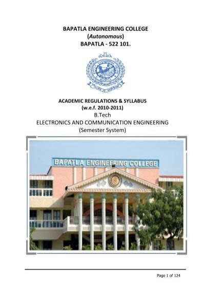 BAPATLA ENGINEERING COLLEGE (Autonomous) BAPATLA - 522 ...