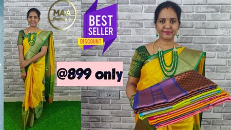 🌟rs899 Only🌟stunning Kanchi Style Border🌟kora Muslin🌟 Whatsapp 7904777474 Maaboutique Youtube