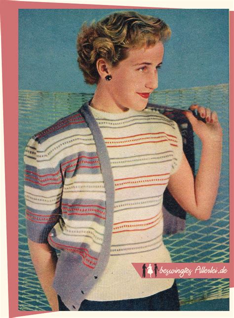 The Vintage Pattern Files: 1950s Knitting - Twinset mit kurzen Ärmeln