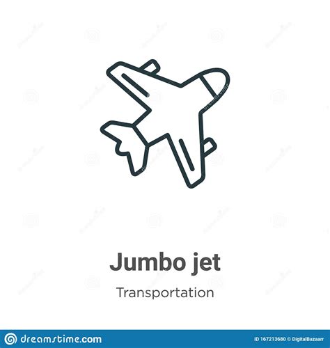 Jumbo Jet Outline Vector Icon. Thin Line Black Jumbo Jet Icon, Flat ...