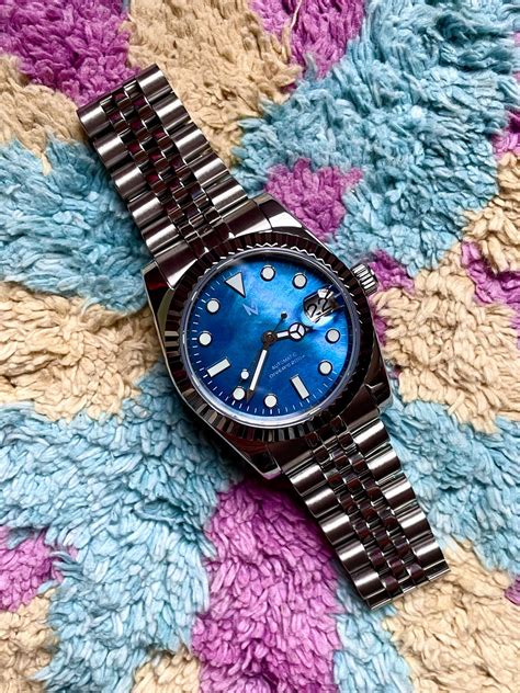 Blue Pearl 36mm Seiko Mod Montres Pour Hommes Cadeau Pour Lui Montre Homme Cadeau Danniversaire