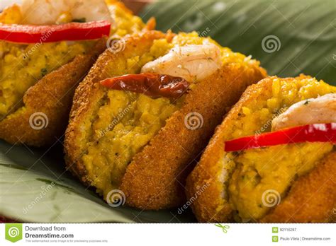 Acaraje Traditional Brazilian Fritters Made With Black Eyed Pe Stock