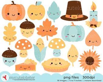 Premium Vector Clipart Kawaii Thanksgiving Cute Thanksgiving Clipart