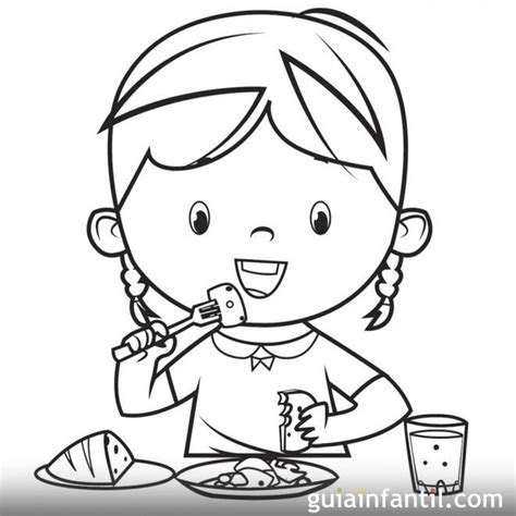 Dibujos Para Colorear De Niños Comiendo Dibujos Para Colorear