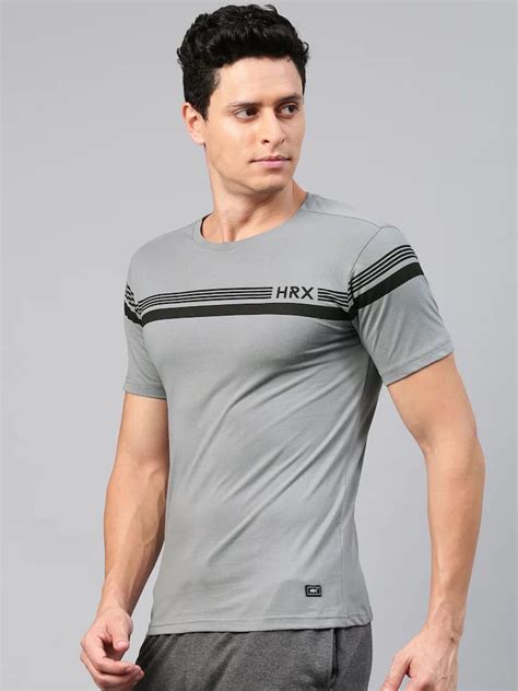 Buy HRX By Hrithik Roshan Men Grey Printed Round Neck T Shirt Tshirts