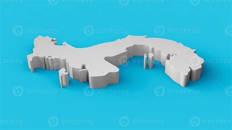 Panamá Mapa 3d Geografía Cartografía Y Topología Mapa 3d Ilustración