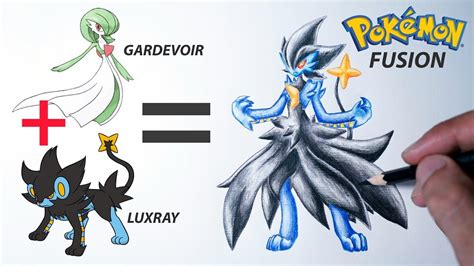 GARDEVOIR + LUXRAY Pokemon Fusion Drawing #17