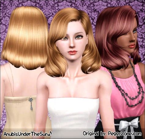 Retro Look Peggy`s 857 Hairstyle Retextured By Anubis Sims 3 Hairs