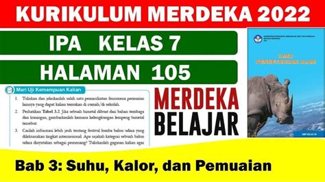 Soal And Kunci Jawaban Ipa Kelas 7 Smpmts Halaman 105 Kurikulum Merdeka Uji Kemampuan Pemuaian