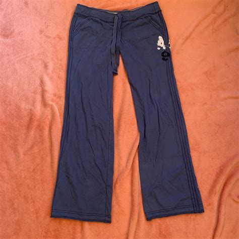 Blue Abercrombie Flare Lowrise Sweatpants Depop