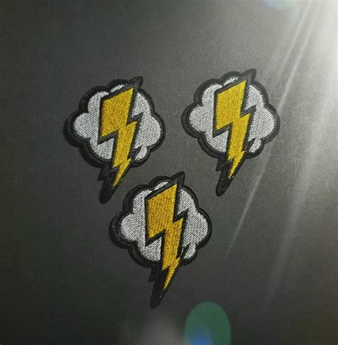 3pcs Lightning Bolts Embroidered Iron On Patches Etsy