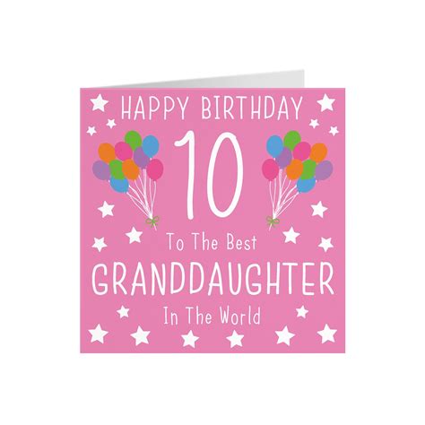 Granddaughter 10th Birthday Card Happy Birthday 10 to - Etsy