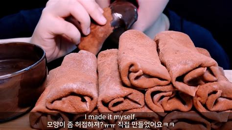 RiBong ASMR ASMR Edible Towel Chocolate Crepe Rolls Chocolate