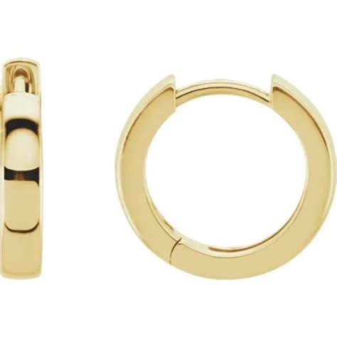 14k Yellow Gold Hinged Hoop Earrings