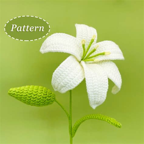 Lily Crochet Pattern Flower Bouquet Diy Crochet Pattern English Etsy