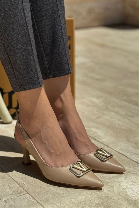 Tweety Nude Cilt Tokal Orta Topuklu Cm Klasik Topuklu Ayakkab