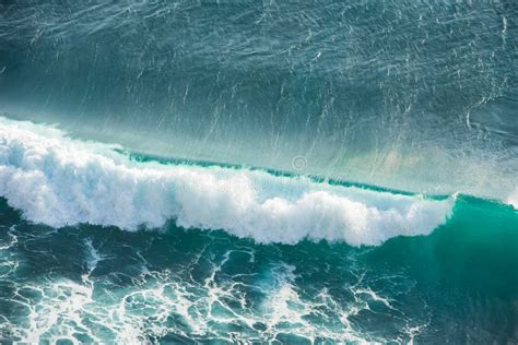 Beautiful Turquoise Breaking Wave South Pacific Ocean Stock Image