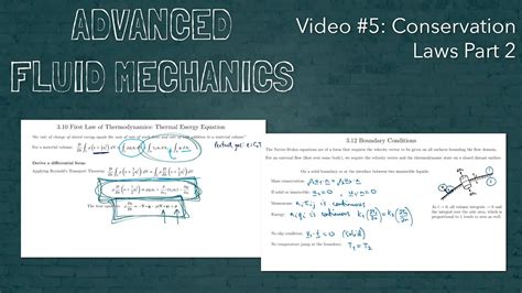 Advanced Fluid Mechanics Video 5 Conservation Laws 2 YouTube