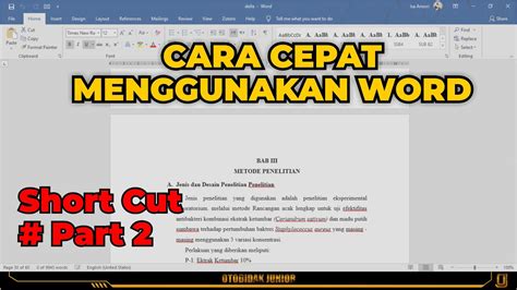 Kumpulan Shortcut Microsoft Word Part Youtube