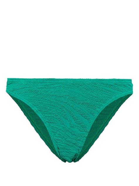 Bond Eye Christy Seersucker Bikini Bottoms Green Editorialist