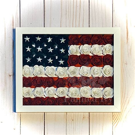 American Flag Shadow Box Etsy In 2021 Flower Shadow Box Shadow Box